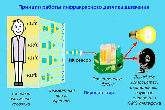 (схема, подключения, датчика, движения, освещения) Схема подключения датчика движения для освещения