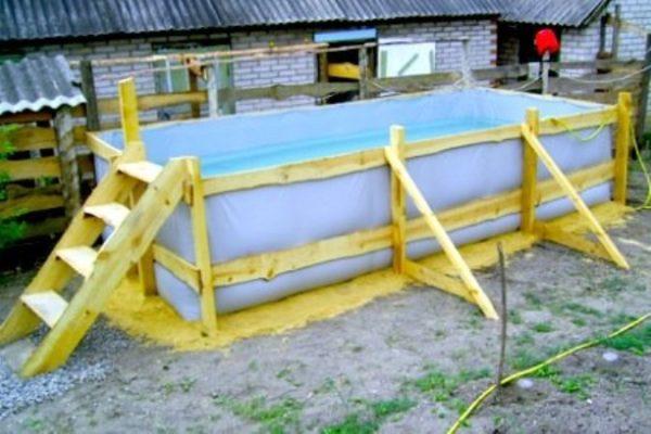 Каркасный бассейн во дворе дома своими руками: пошаговая инструкция с фото